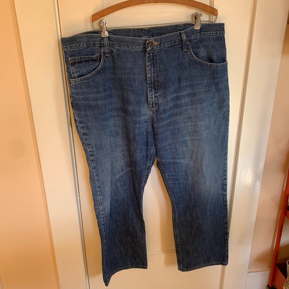 WRANGLER Men’s Rugged Wear Jeans Size 40x30 Relaxed Fit Straight Leg Blue Worn